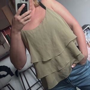 bebe Olive Layered Camisole Top